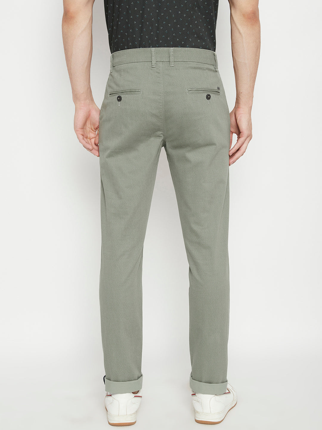 Olive Slim Fit Trousers - Men Trousers