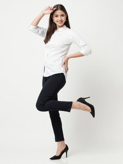 Navy Blue Trousers-Women Trousers-Crimsoune Club