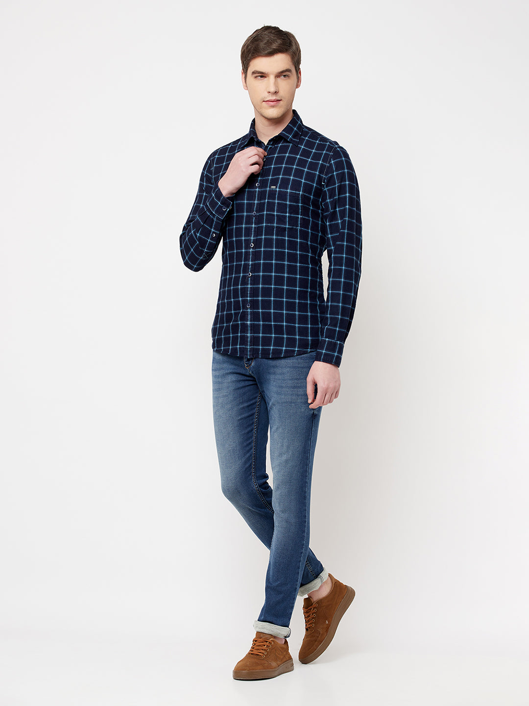 Blue Checked Casual Shirt - Men Shirts