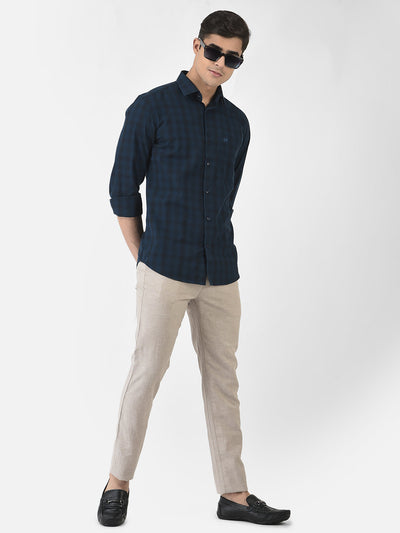  Navy Blue Shirt in Checks 