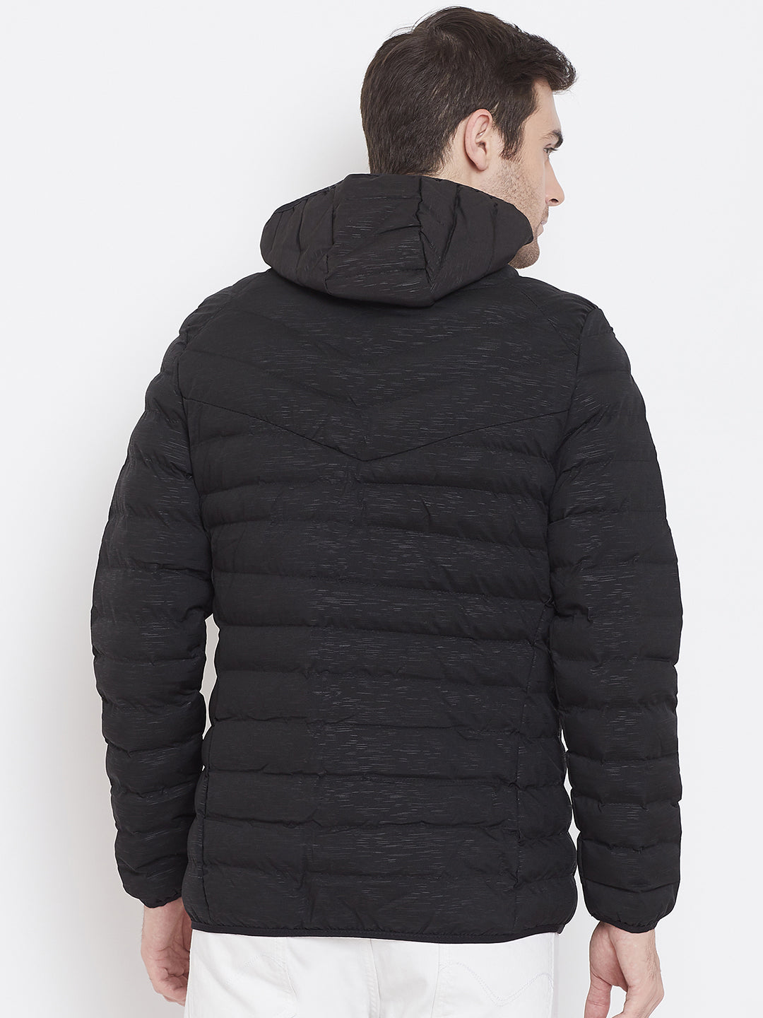 Black Solid Hooded Jackets-Mens Jacket-Crimsoune Club