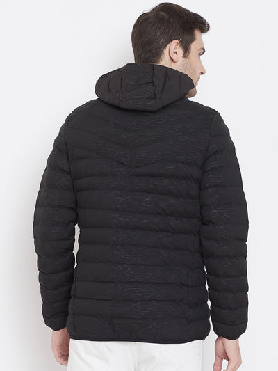 Black Solid Hooded Jackets-Mens Jacket-Crimsoune Club