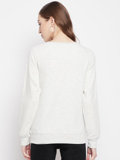 Off White Round Neck Sweatshirt - Women Sweatshirts