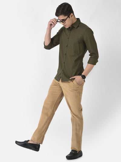  Light Khaki Trousers in Corduroy 