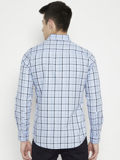 Blue Checked Slim Fit shirt - Men Shirts