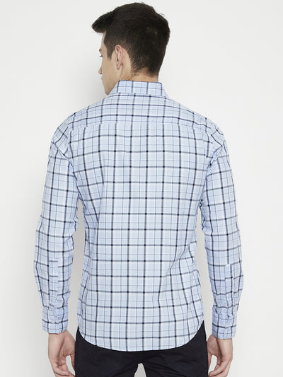 Blue Checked Slim Fit shirt - Men Shirts