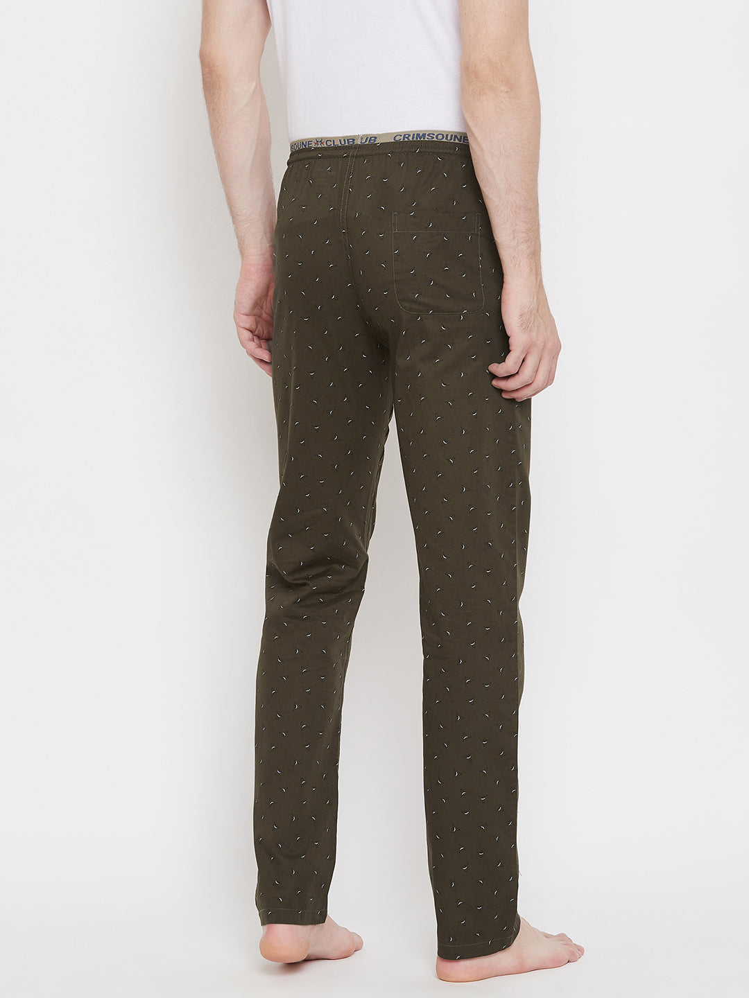 Olive Printed Lounge Pants - Men Lounge Pants