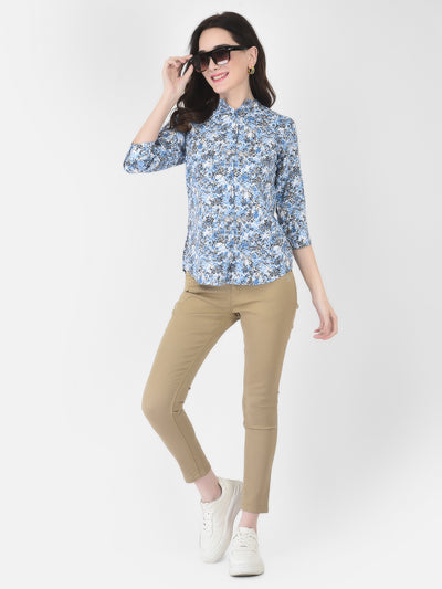 Blue Floral Shirt - Women Shirts