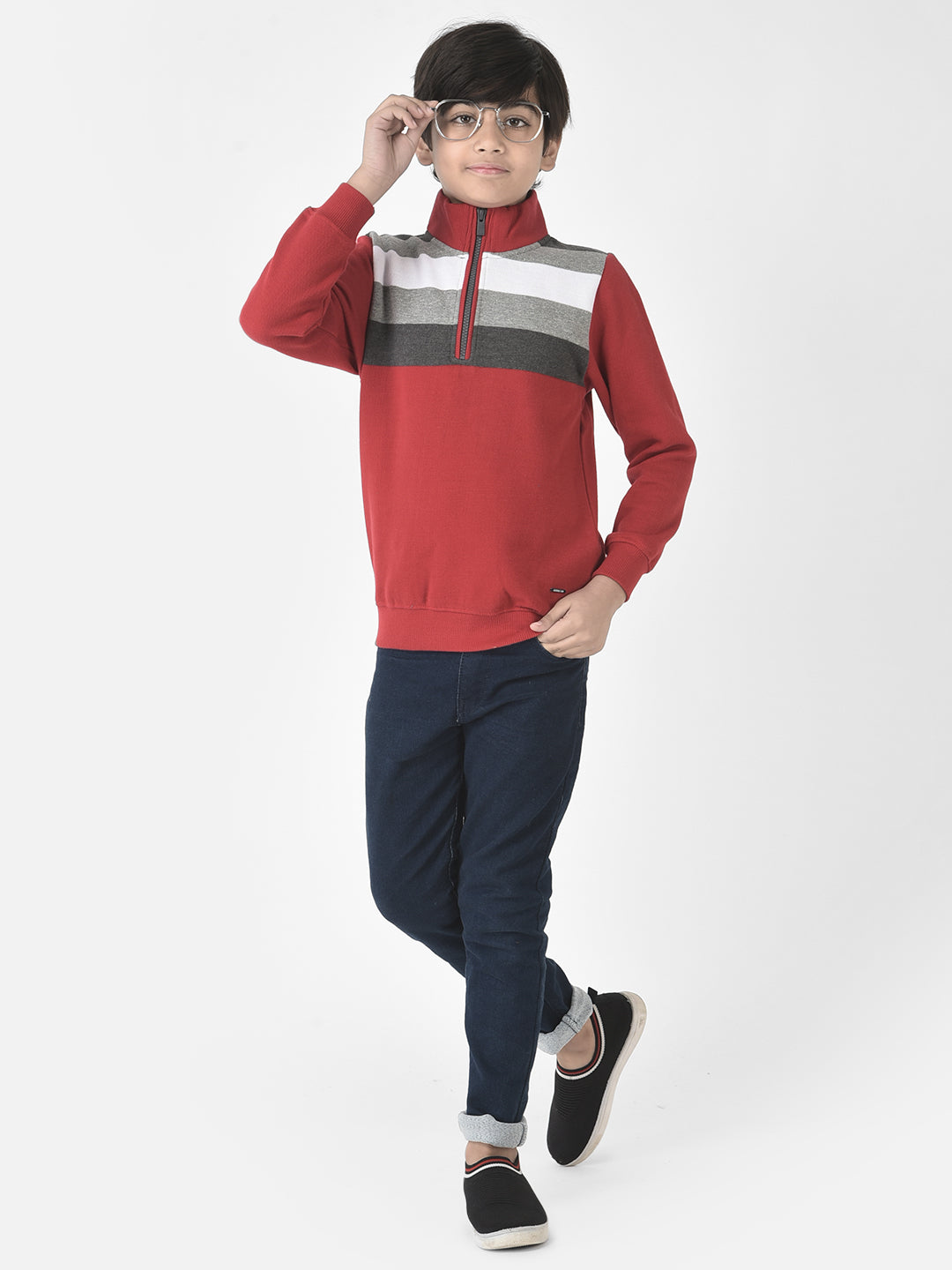  Red Half-Zip Sweatshirt