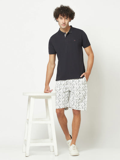 Navy Blue Plain Polo T-Shirt