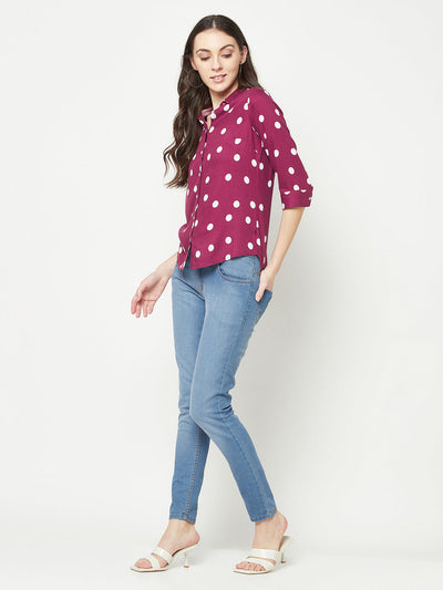  Magenta Polka Dots Shirt