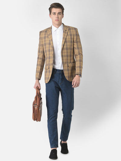  Checked Khaki Blazer