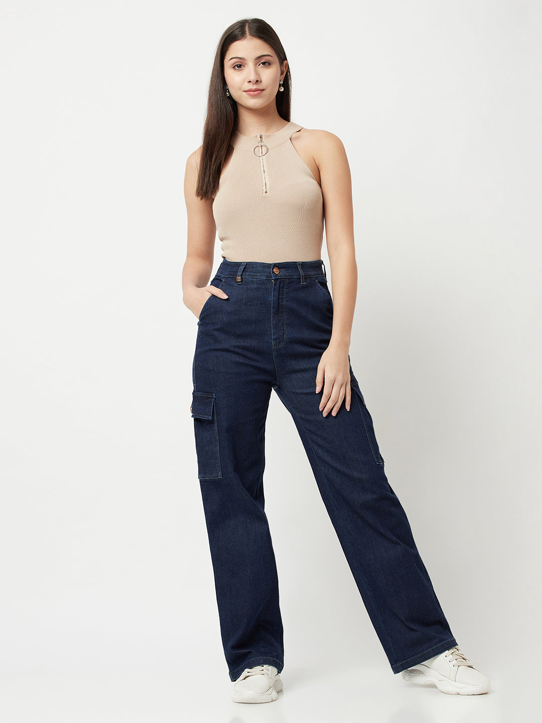 Cargo Jeans-Women Jeans-Crimsoune Club