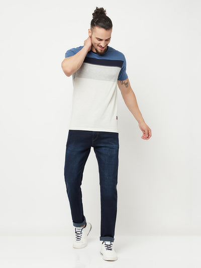 Multi-Color Colourblocked Round Neck T-Shirt - Men T-Shirts