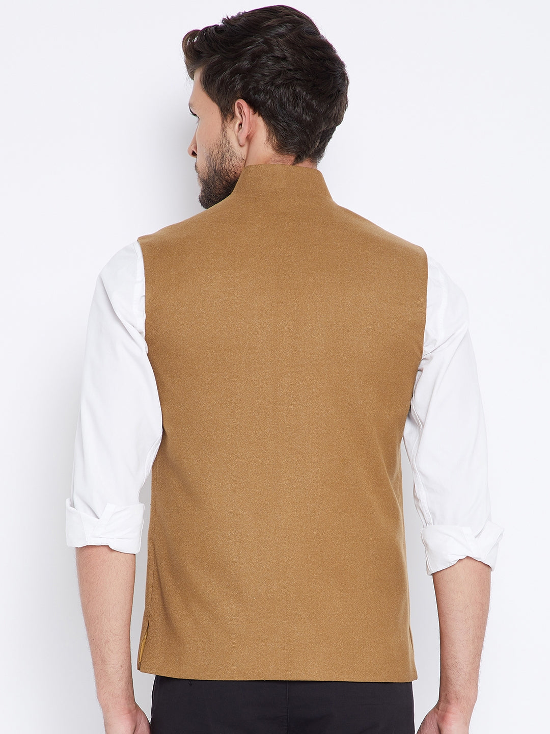 Brown Solid Waist Coat-Mens Waist Coat-Crimsoune Club