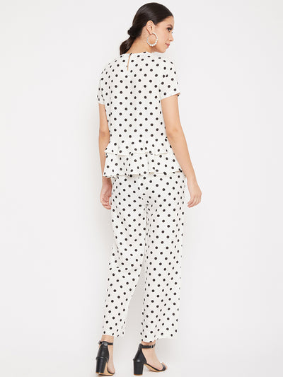 Monochrome Polka Dot Co-ord Set - Women Co-ord Sets