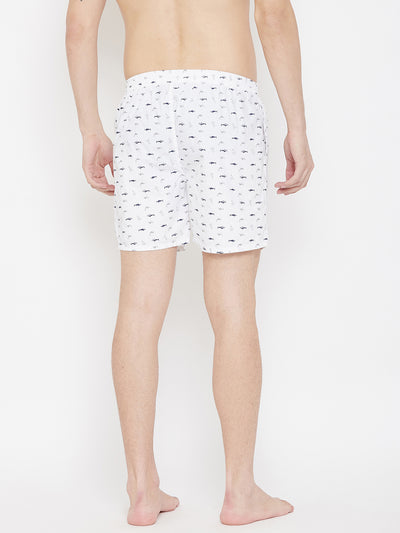 White Printed boxers - Men Boxers