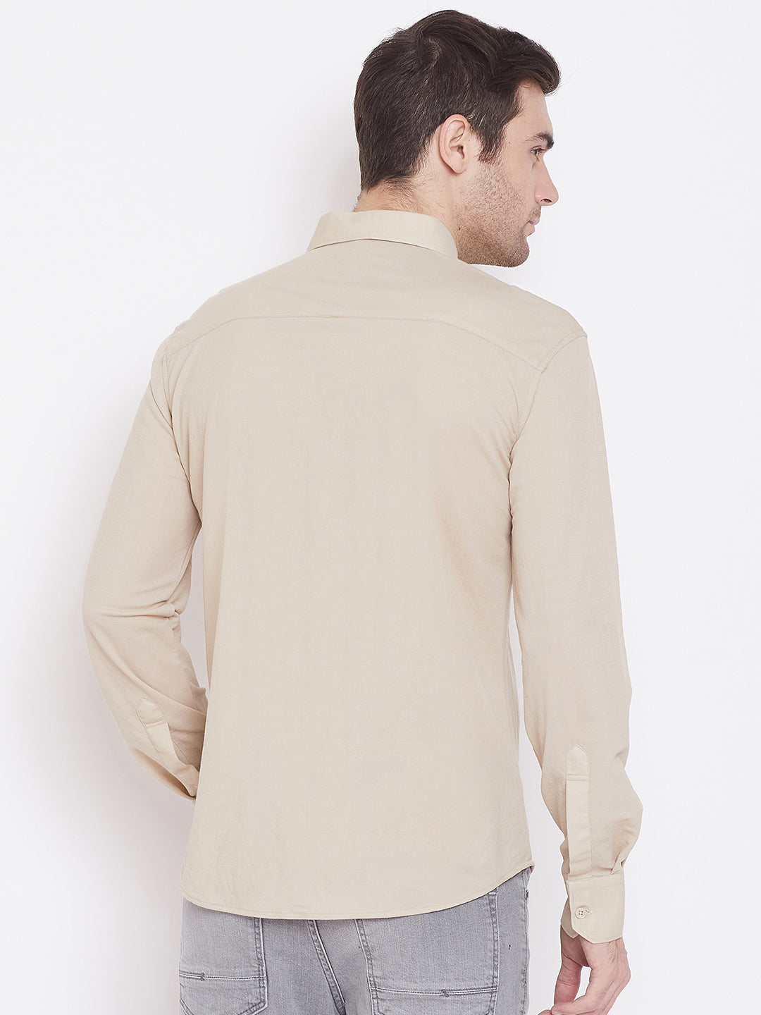 Beige Formal Shirt - Men Shirts