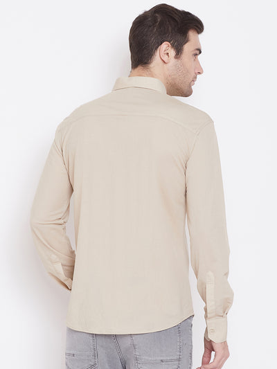 Beige Formal Shirt - Men Shirts