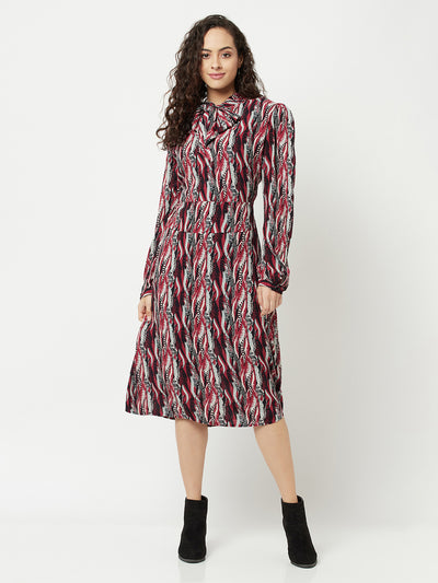 Multi-Colour A-line Dress-Women Dresses-Crimsoune Club