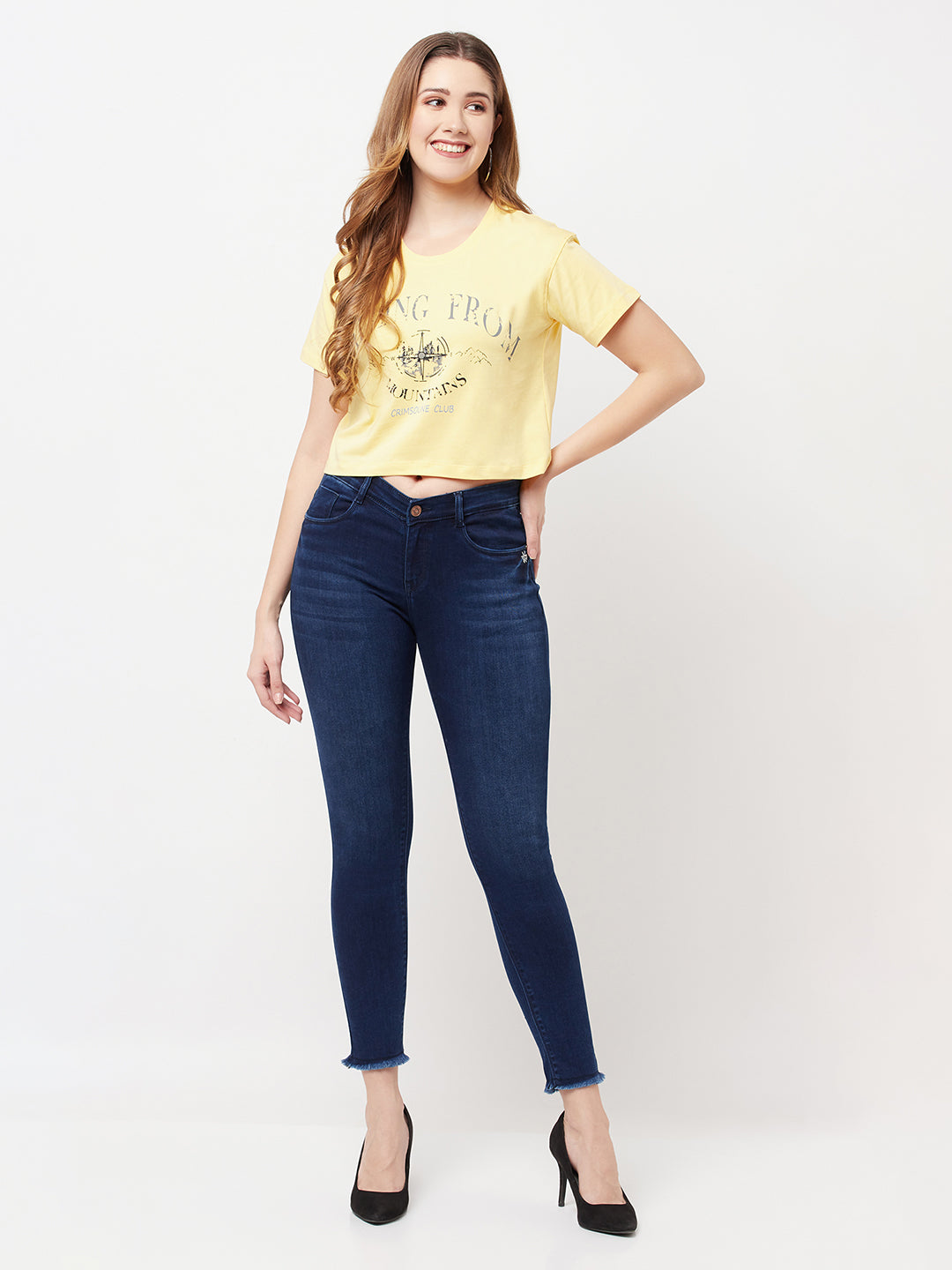 Blue Cropped Jeans - Women Jeans