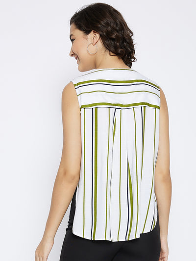 Olive Striped Top - Women Tops