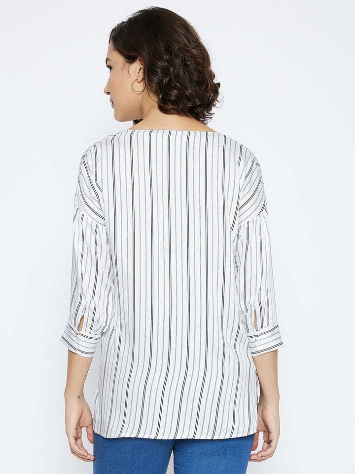 White Striped Top - Women Tops