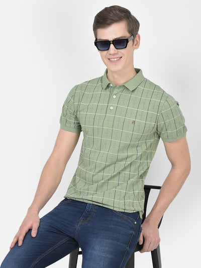  Checked Fern Polo T-Shirt