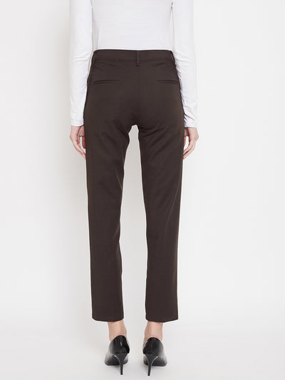 Brown Slim fit Chinos - Women Trousers