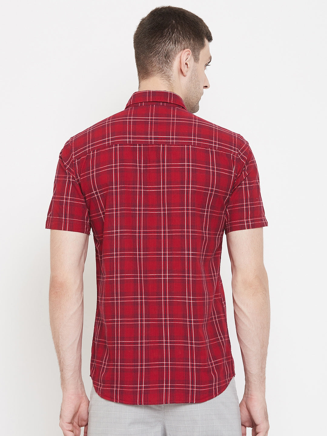Red Checked shirt-Men Shirts-Crimsoune Club