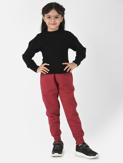 Red Joggers with Draw-cord Detailing 