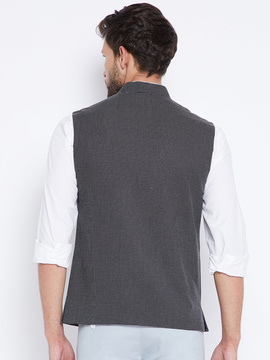 Grey Checked Waistcoat - Men Waist Coat