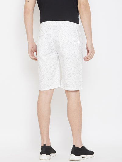 White Printed shorts - Men Shorts