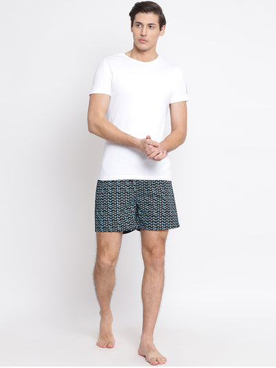 Blue Printed boxers - Men Boxers