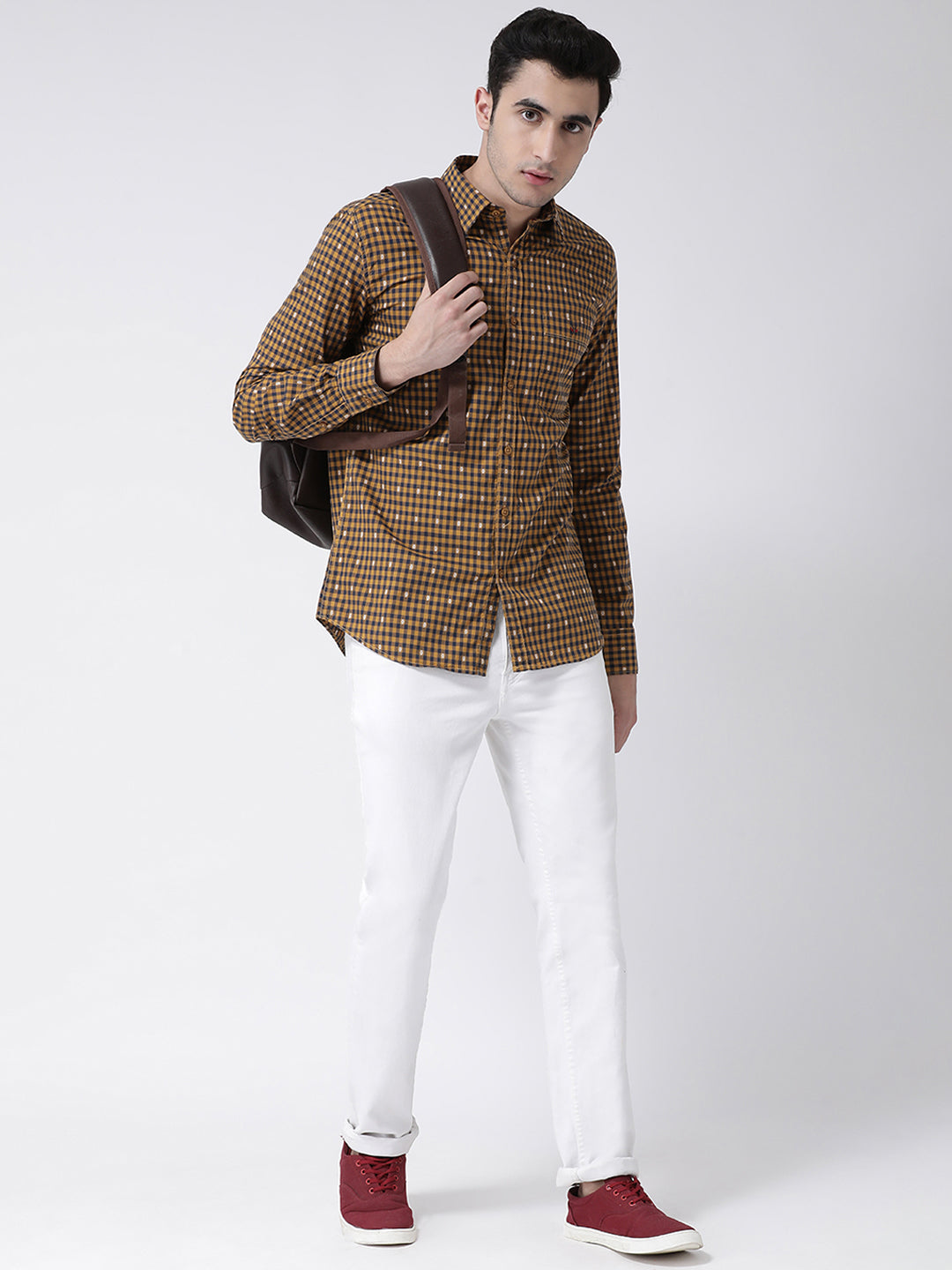 Brown Checked Shirt - Men Shirts