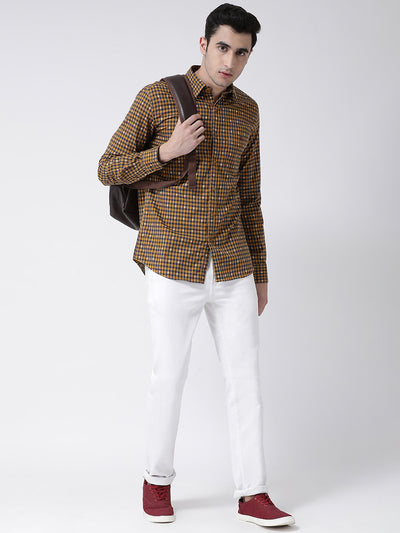 Brown Checked Shirt - Men Shirts