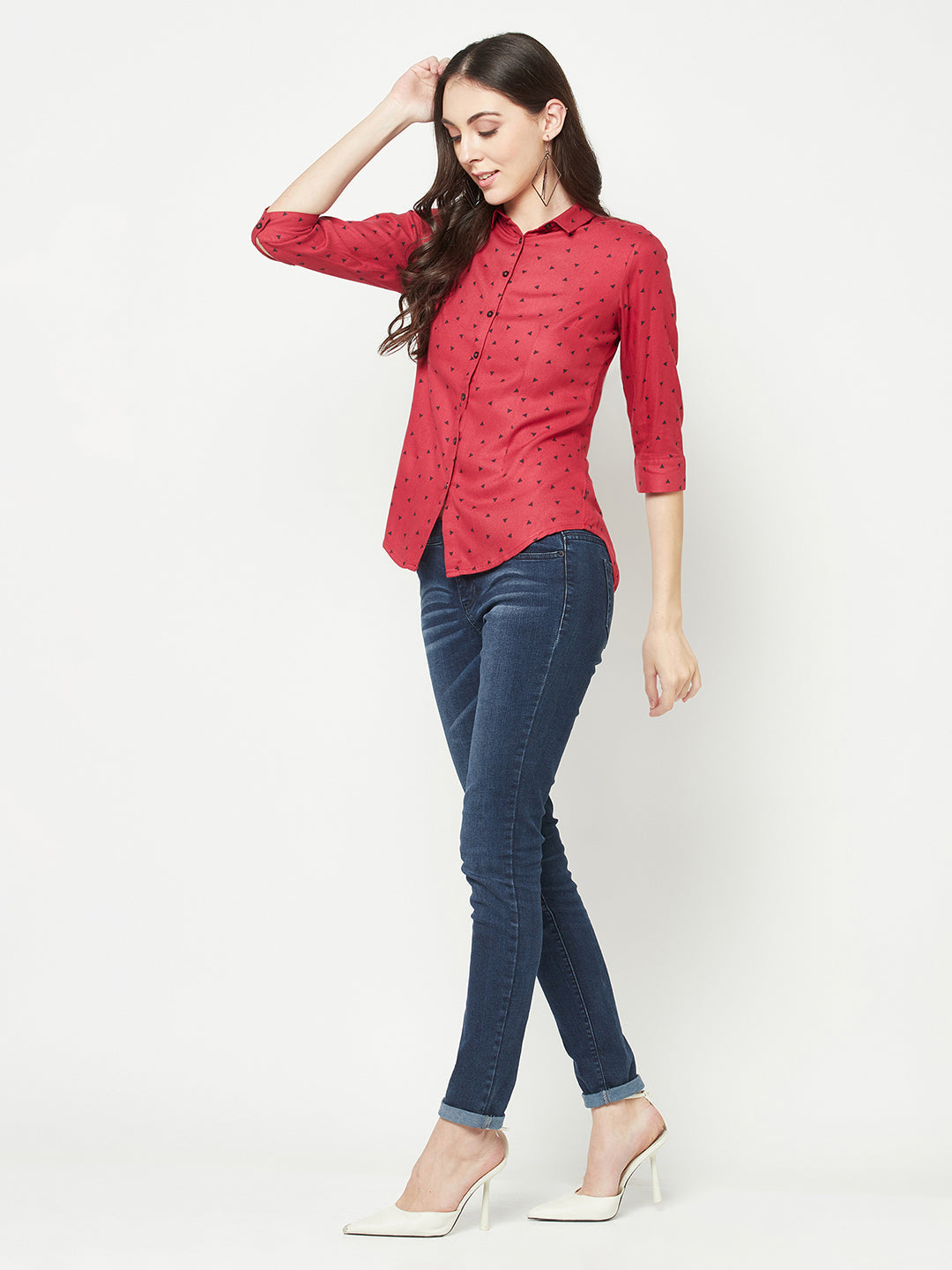  Red Geometric Shirt