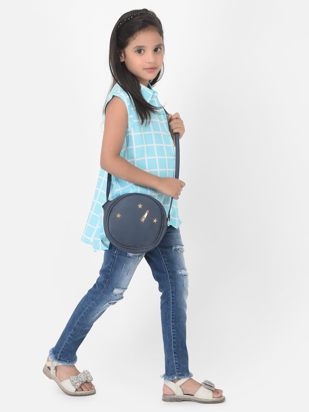 Light Blue Checked Shirt - Girls Shirts