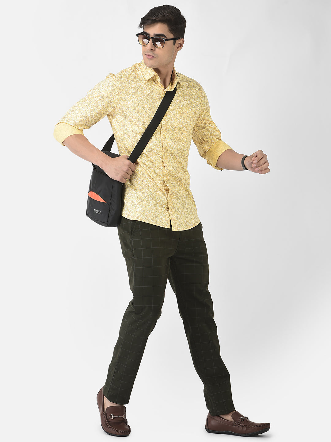  Olive Trousers in Graph Checks 