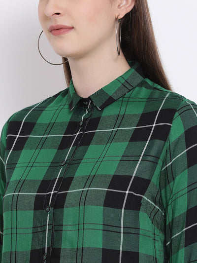 Green Checked Shirt - Women Shirts