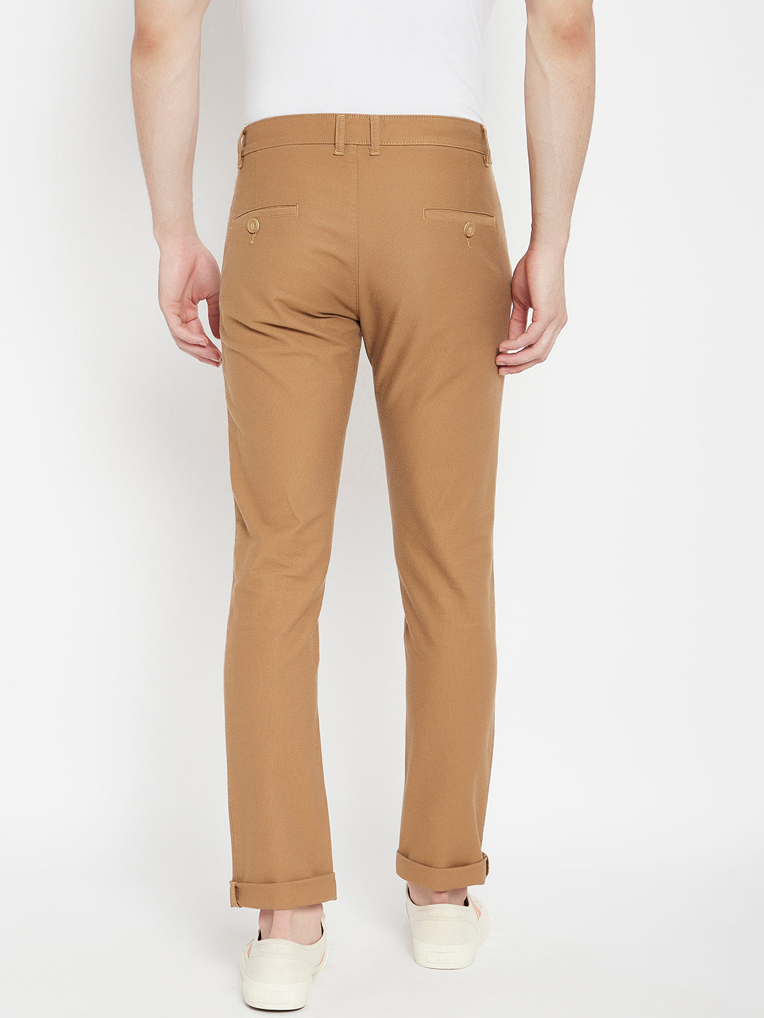 Brown Slim Fit Trousers - Men Trousers