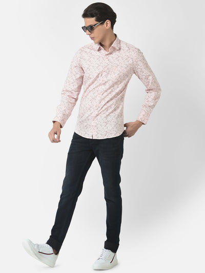 Light Pink Shirt in Floral Print 