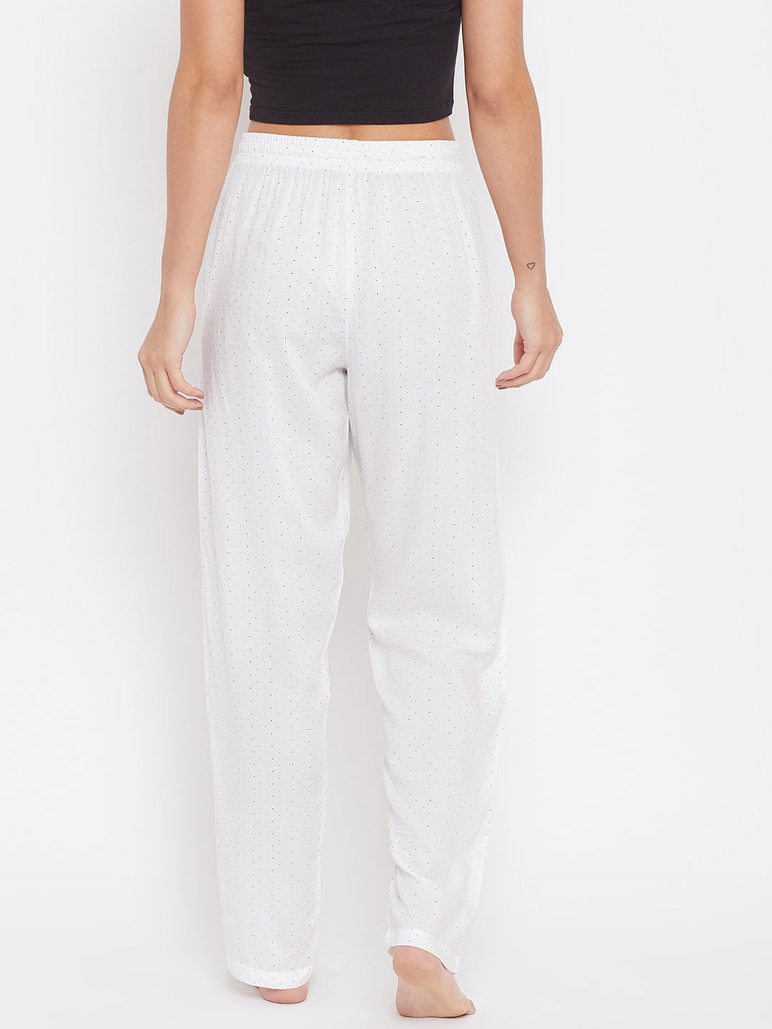 White Cotton Pyjamas - Women Lounge Pants