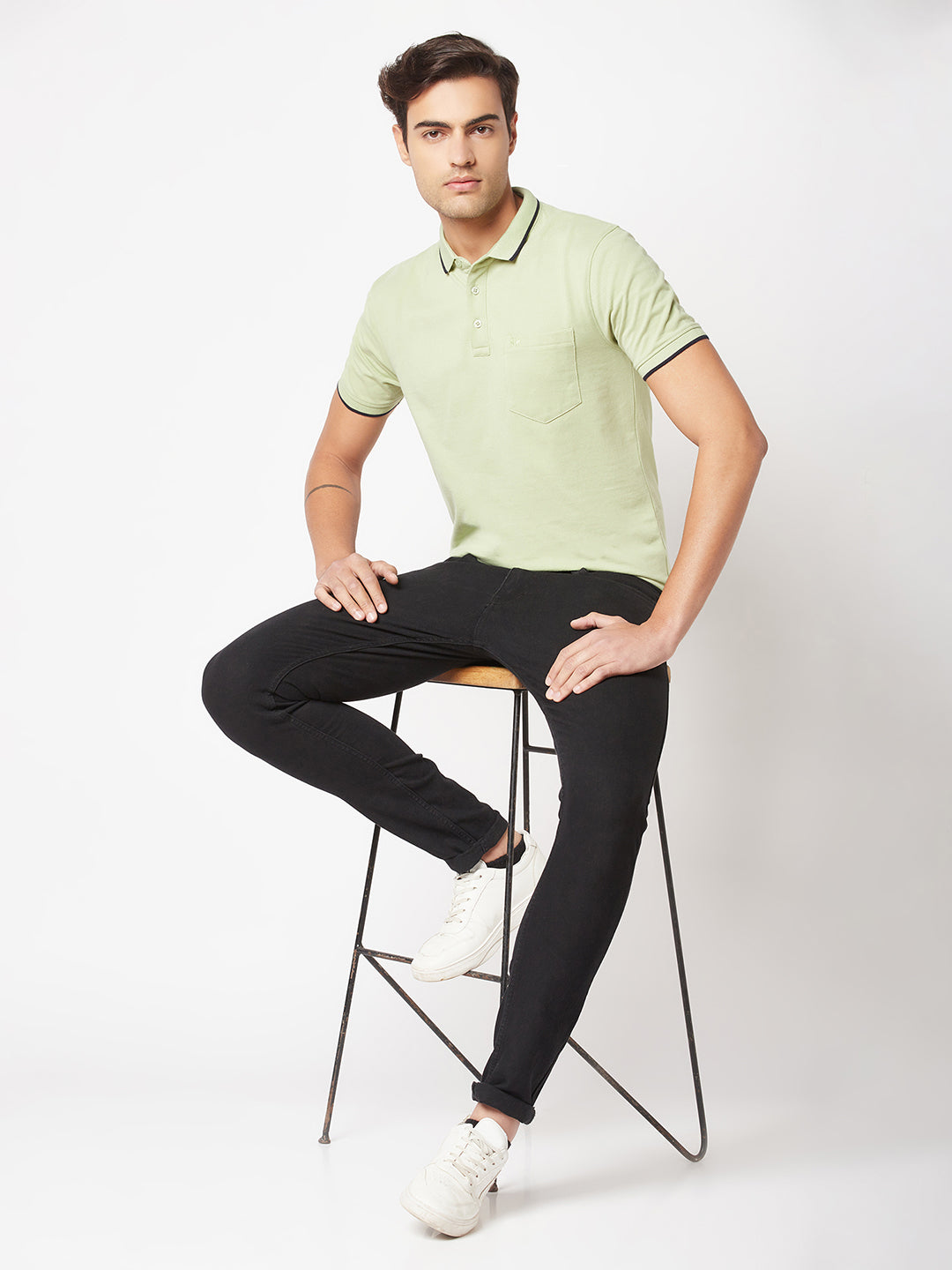  Mint Green Minimal Polo T-Shirt