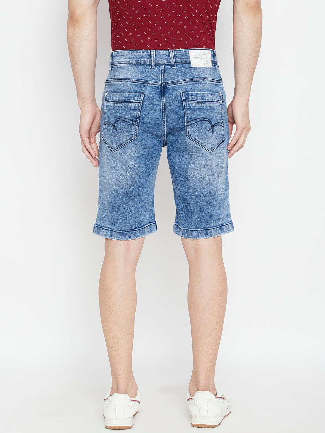 Blue Slim Fit Denim Shorts - Men Shorts