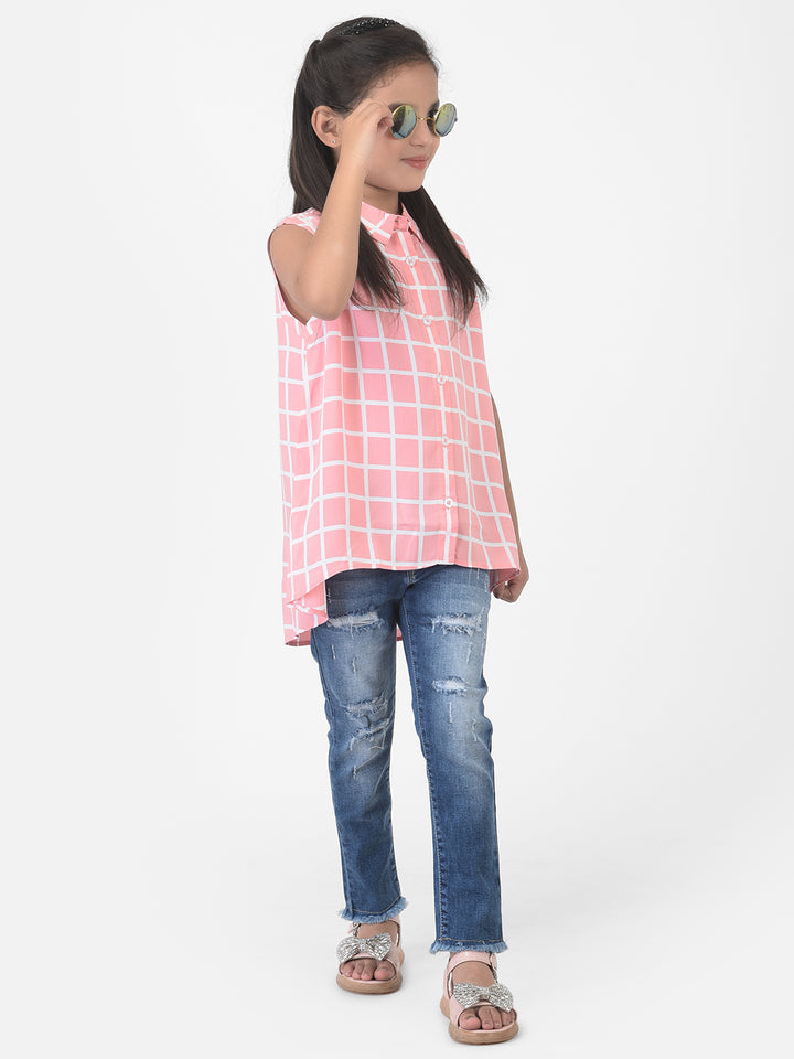 Pink Checked Shirt - Girls Shirts