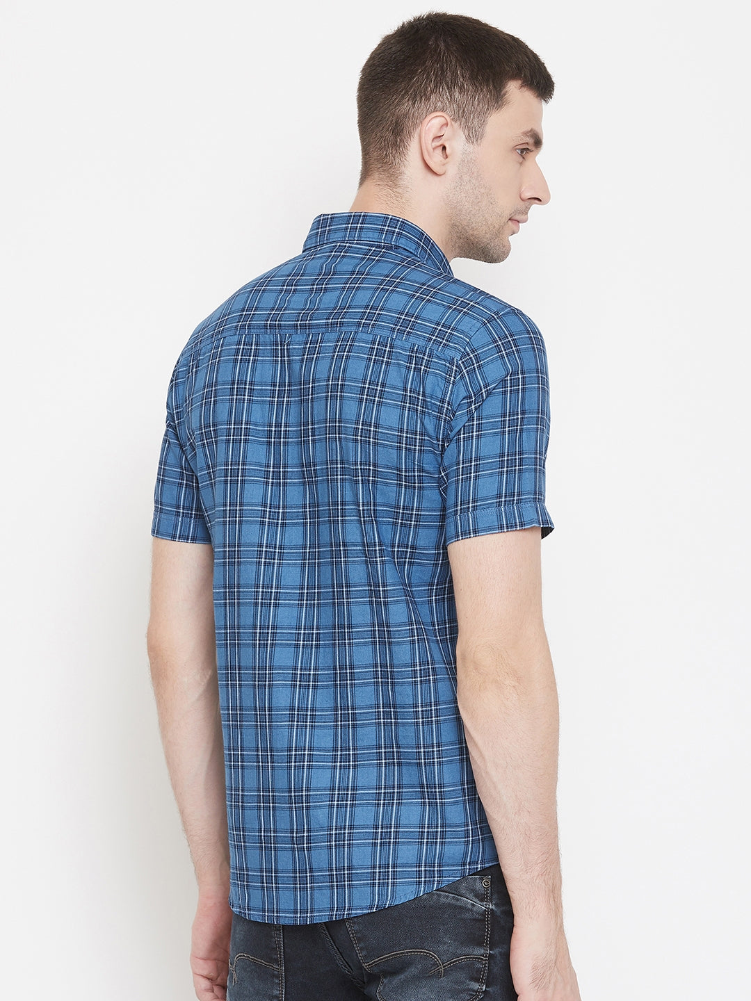 Blue Checked shirt - Men Shirts