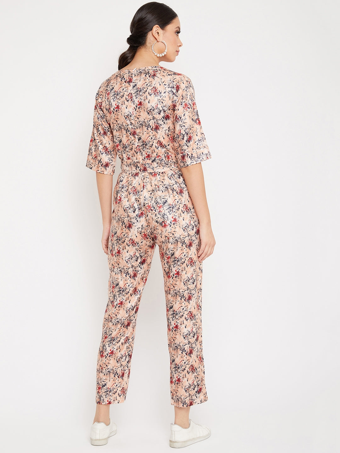 Orange Printed Jumpsuit - Women Jumpsuits