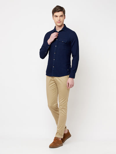 Navy Blue Casual Shirt - Men Shirts