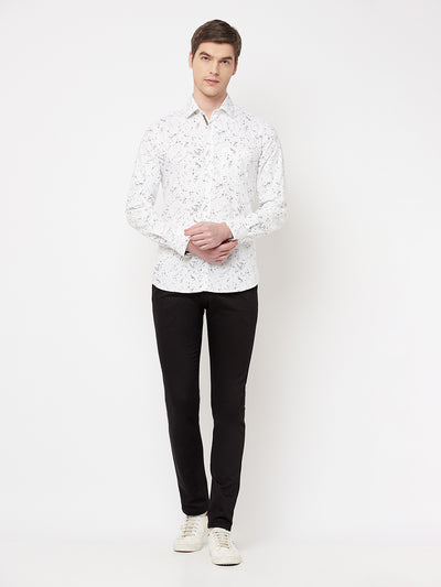 White Floral Shirt - Men Shirts